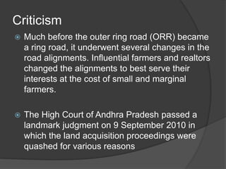 hyderabad outer ring road | PPTX