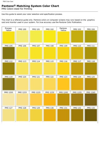 PMS Color Chart