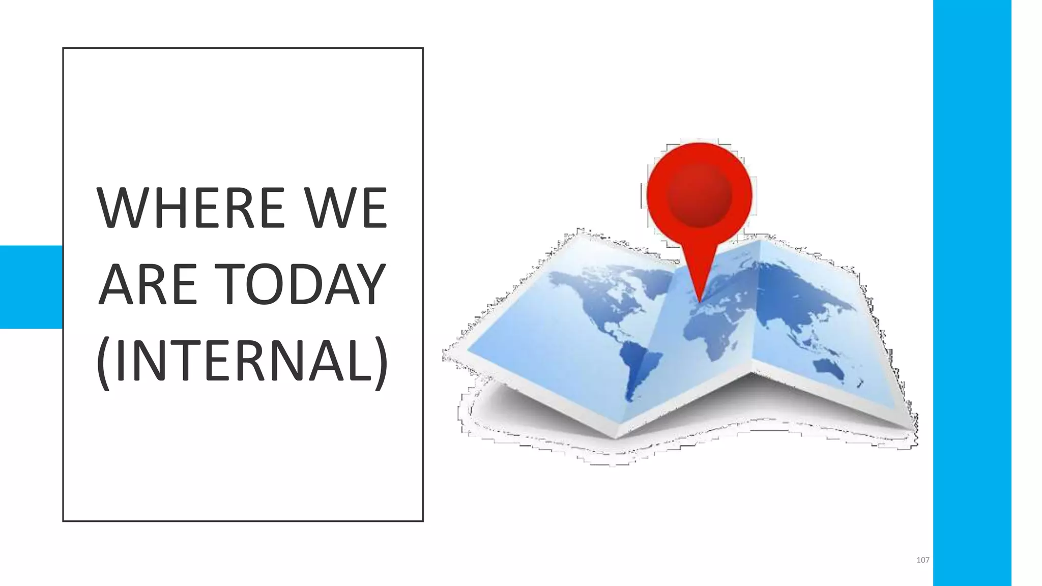 WHERE WE
ARE TODAY
(INTERNAL)
107
 