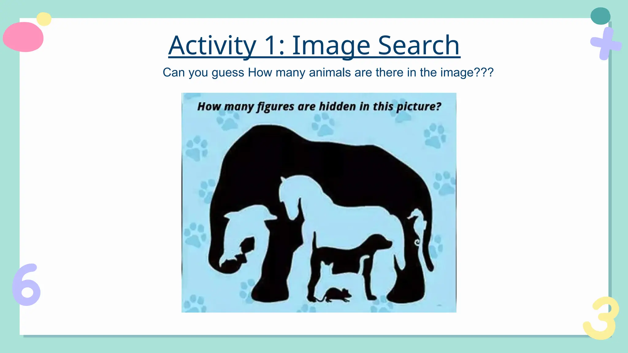 Activity 1: Image Search
Can you guess How many animals are there in the image???
 