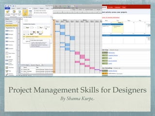 Project Management Skills for Designers
              By Shanna Kurpe
 