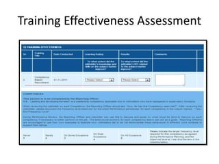 Training Effectiveness Assessment
 
