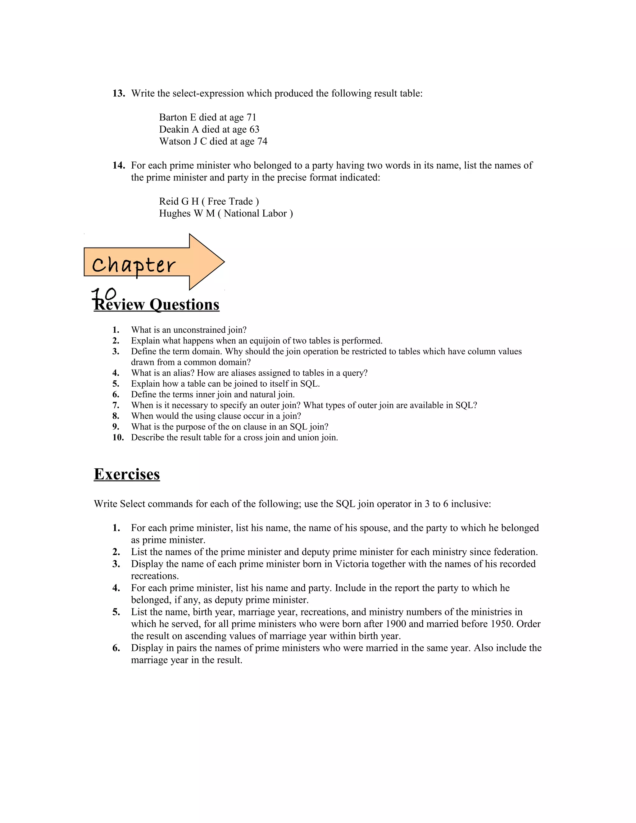 Pm sql exercises | PDF