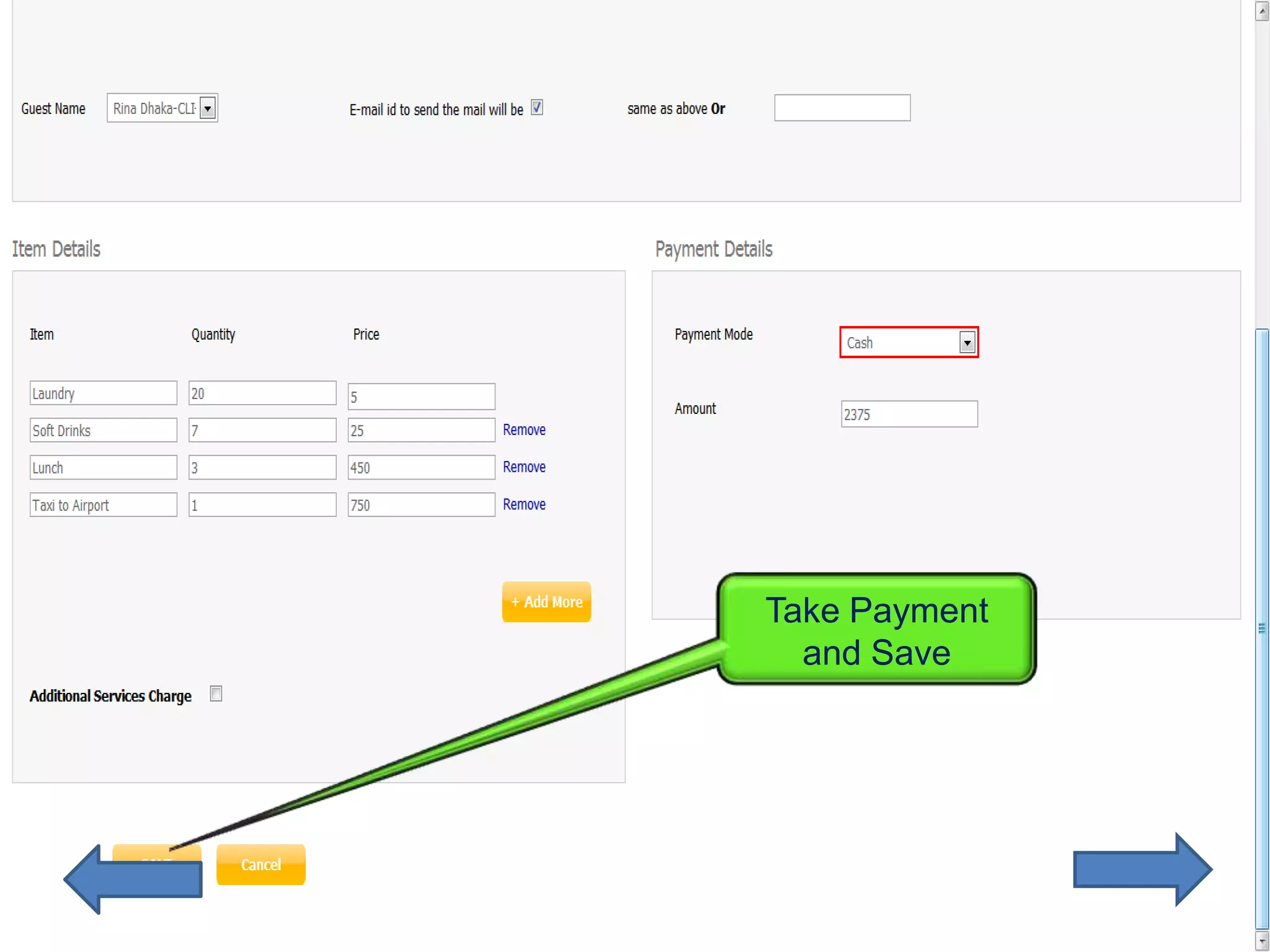 Take Payment
  and Save
 