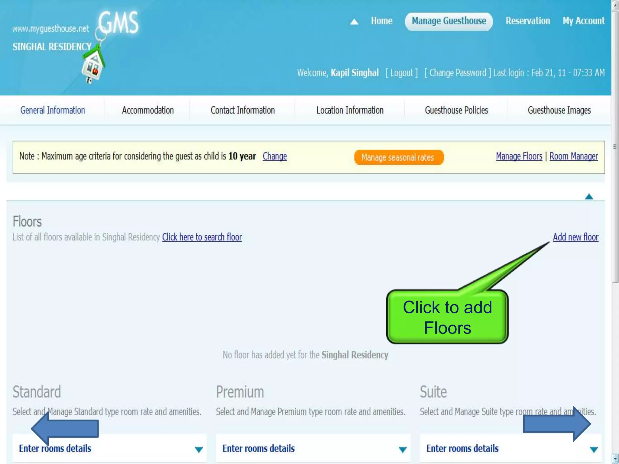 Click to add
   Floors
 