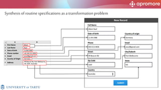 3
Synthesis of routinespecifications as a transformationproblem
 