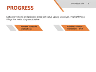 Project Management - Status summary template. | PPTX