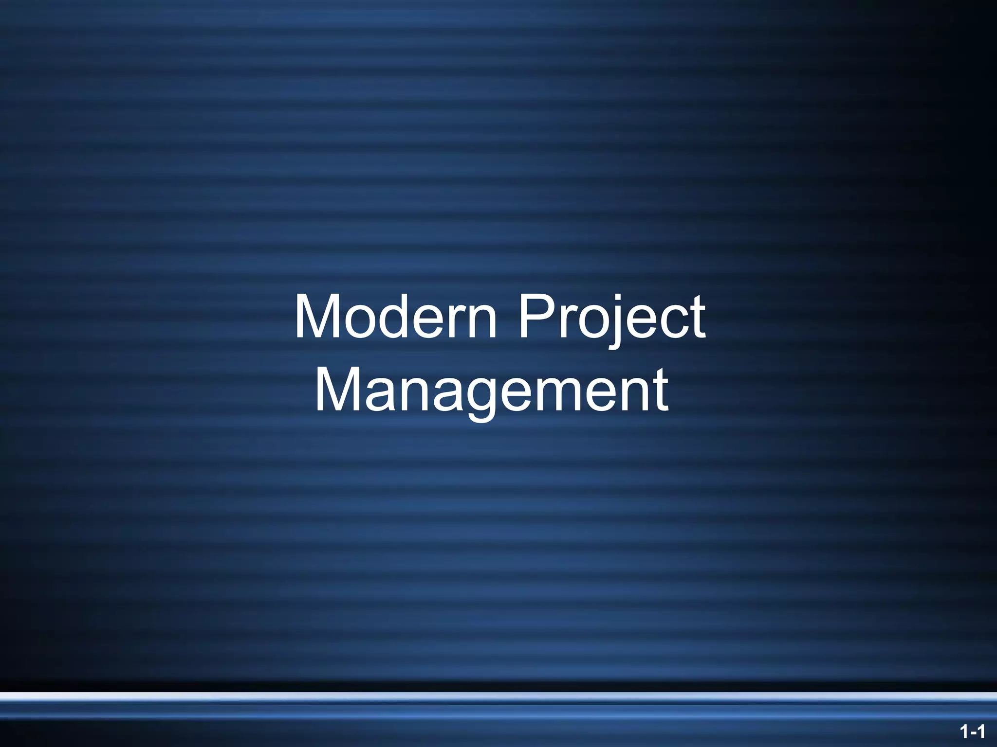 Modern Project Management 