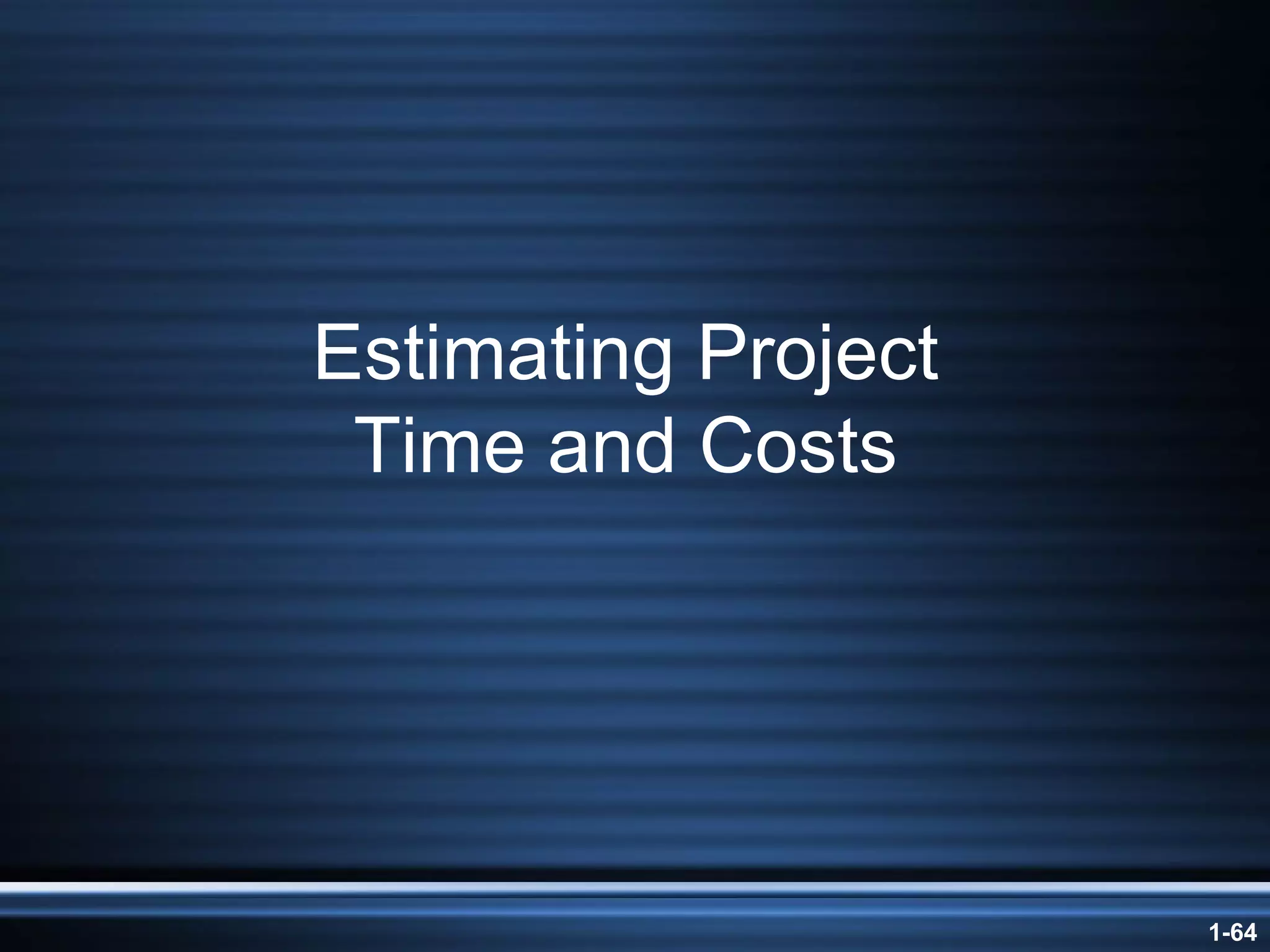 Estimating Project Time and Costs 