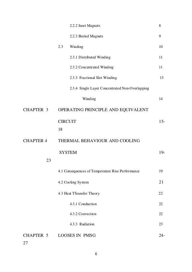 Permanent magnet synchronous generator thesis