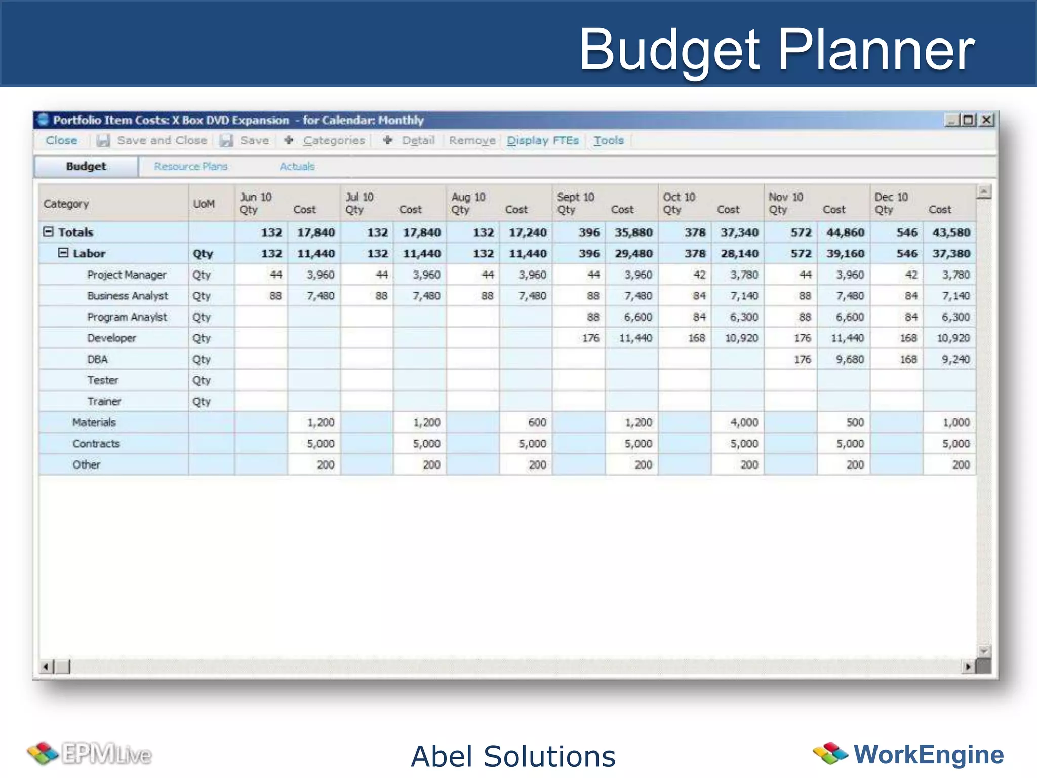 Budget Planner




Abel Solutions      WorkEngine
 