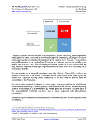 Decision Making Under Uncertainty | PDF