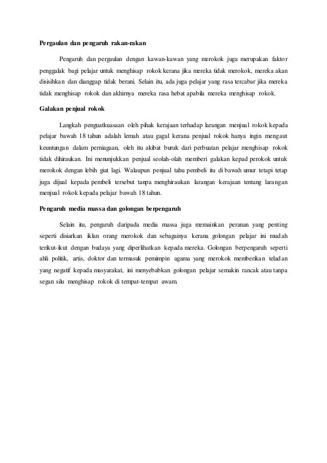 gejala rokok dikalangan pelajar