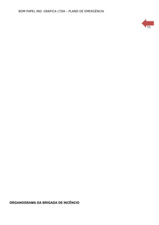 11
BOM PAPEL IND. GRÁFICA LTDA – PLANO DE EMERGÊNCIA
ORGANOGRAMA DA BRIGADA DE INCÊNCIO
 