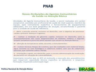 Política Nacional de Atenção Básica
PNAB
 