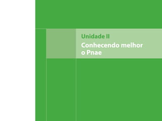 Unidade II
Conhecendo melhor
o Pnae
 