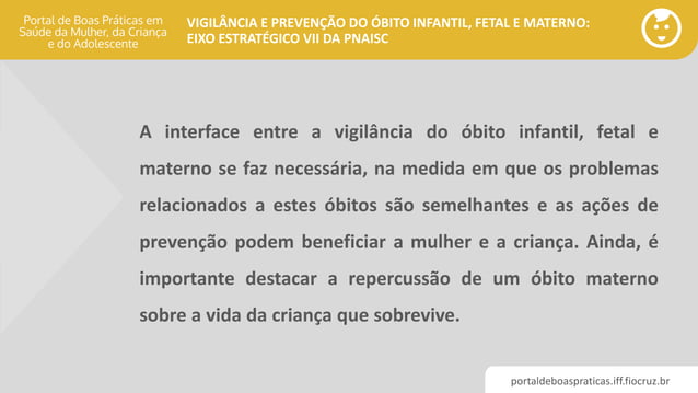 Vigil ncia E Preven o Do bito Infantil Fetal E Materno Eixo 