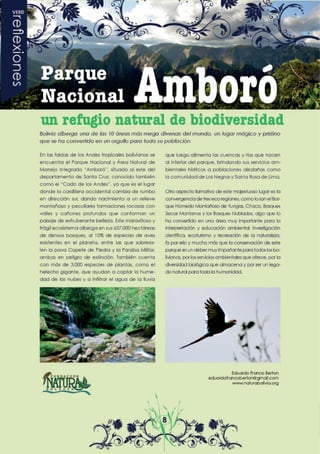 Parques Nacionales de Bolivia: El Parque Nacional Amboró