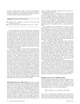 ts the data 
with random forests and computing an associated posterior error 
rate. Compared with past implementations of ...