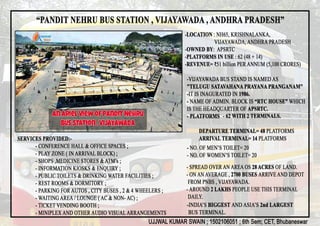 PANDIT NEHRU BUS STATION (PNBS) , VIJAYAWADA ,ANDHRA PRADESH
