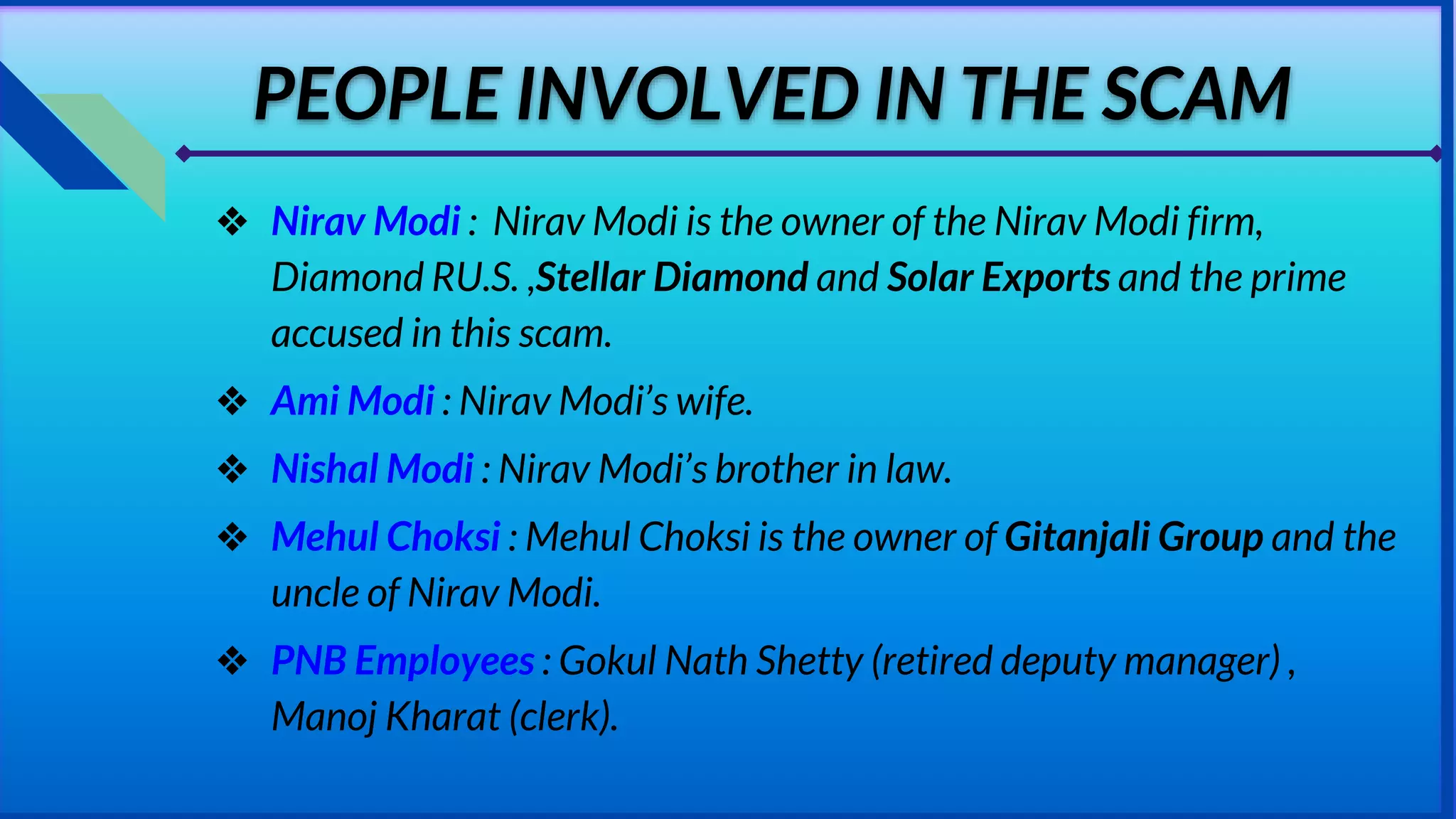 PUNJAB NATIONAL BANK SCAM (NIRAV MODI) | PPTX