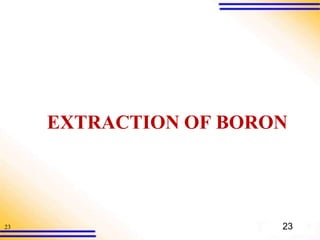 23
EXTRACTION OF BORON
23
 