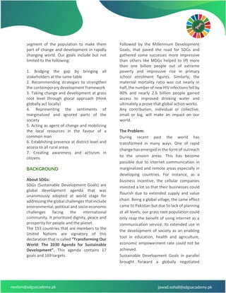 Pakistan's First Ever National Dialogues on SDGs | PDF