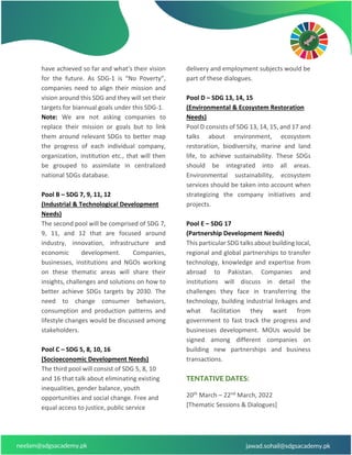 Pakistan's First Ever National Dialogues on SDGs | PDF