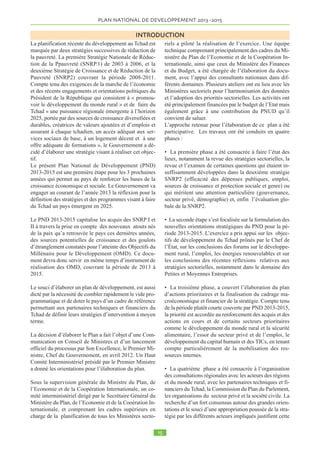 PLAN NATIONAL DE DEVELOPPEMENT  