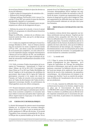 PLAN NATIONAL DE DEVELOPPEMENT  