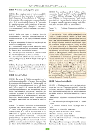 PLAN NATIONAL DE DEVELOPPEMENT  