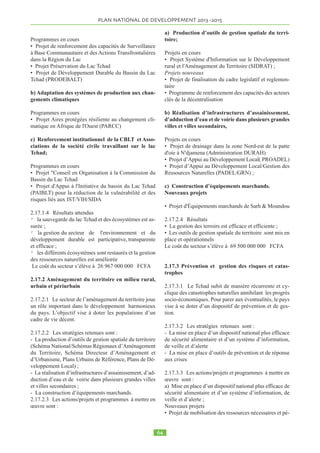 PLAN NATIONAL DE DEVELOPPEMENT  