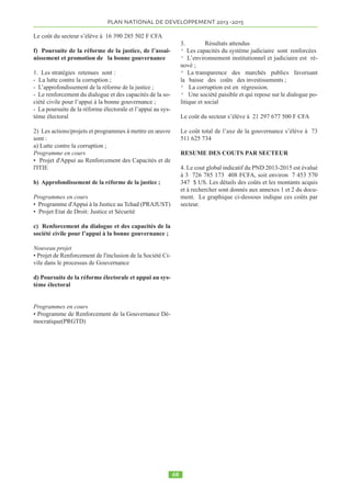 PLAN NATIONAL DE DEVELOPPEMENT  