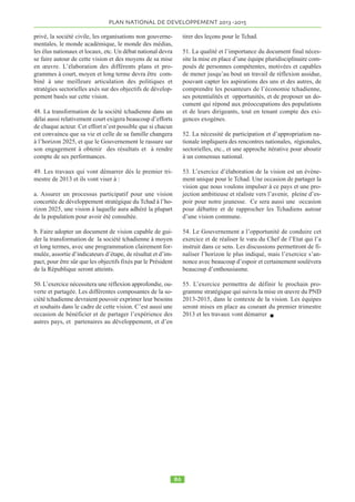 PLAN NATIONAL DE DEVELOPPEMENT  