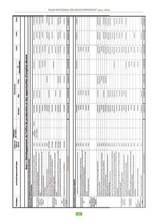 PLAN NATIONAL DE DEVELOPPEMENT  