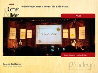 Prêmio Veja Comer & Beber - Rio e São Paulo


                                                                                     Palco




                                                                    Maçãs flutuando e efeitos de luz.




Design Ambiental
Direção de Arte: Suzane Queiroz
 