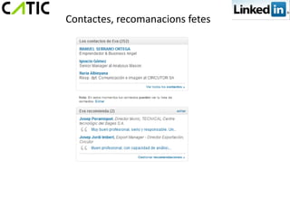 Contactes, recomanacions fetes
 