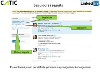 Seguidors i seguits


                            Segueixes



                                                           Seguidors




   Debats seguits




Els contactes ja son per defecte persones a qui segueixes i et segueixen
 