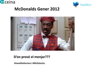 McDonalds Gener 2012




D’on prové el menjar???
#meetthefarmers i #McDstories.
 
