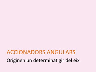 ACCIONADORS ANGULARS
Originen un determinat gir del eix
 