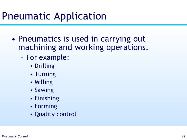 Pneumatic control