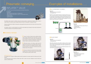 34
Examples of installationsPneumatic conveying
F
Objectives :
®
®
Additionnal information
F Abrasive materials:
F Differential pressure:
F Closing and sealing:
F
Objectives:
contact engineering.
35
I
INFLATEK® VALVE
 