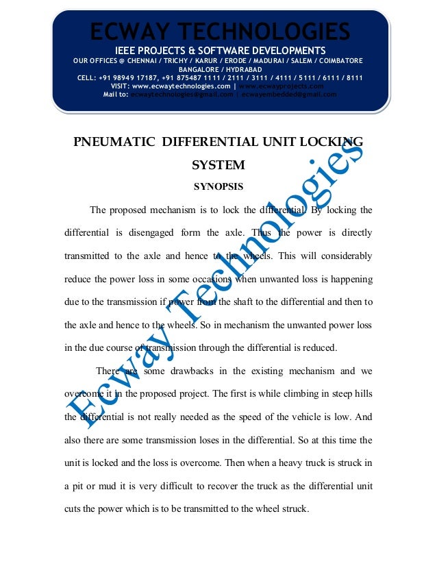 Pneumatic differential unit locking