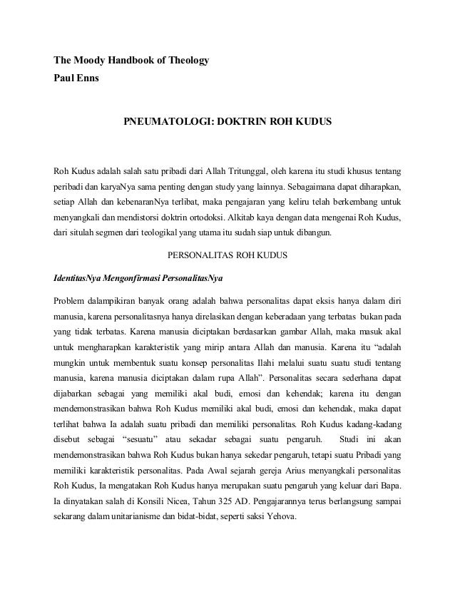 Bagian Tesis Adalah | pneumatologi bagian 1 Bagian Tesis Adalah | pneumatologi bagian 1