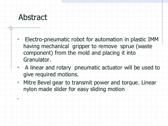 pick and place robot abstract