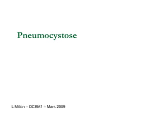 Pneumocystose
L Millon – DCEM1 – Mars 2009
 