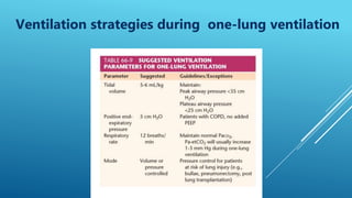 Ventilation strategies during one-lung ventilation
 