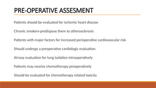 Pneumonectomy Anesthesia pre assessment optimization | PPTX