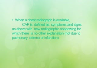 Pneumonia / Community Acquired Pneumonia | PPTX