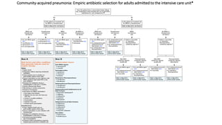 Community-acquired pneumonia: Empiric antibiotic selection for adults admitted to the intensive care unit*
 